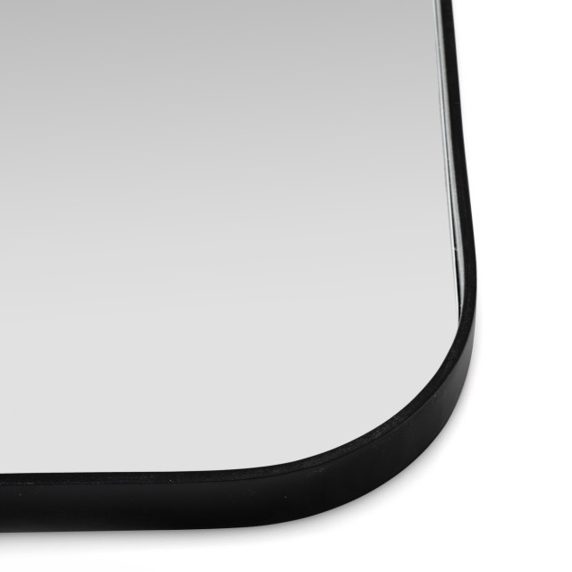 Native Decor Rounded Rectangular Deep Frame Mirror - Black detail