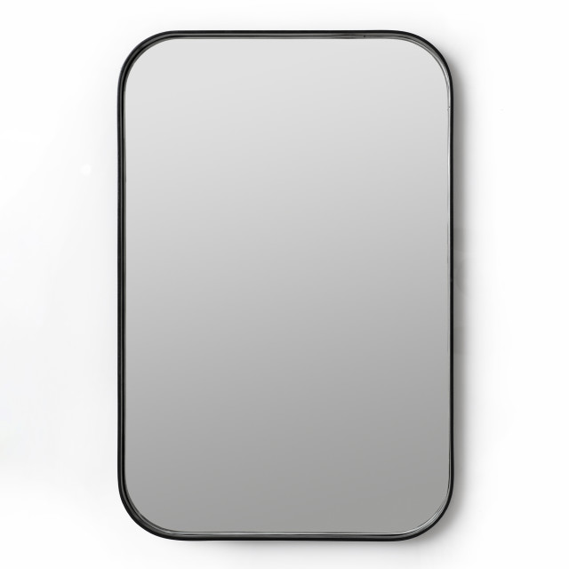 Native Decor Rounded Rectangular Deep Frame Mirror - Black angle