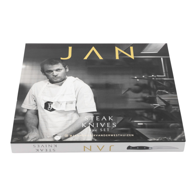 JAN Steak Knife Set in Magnetic Box, 6-Piece - 12cm packaging