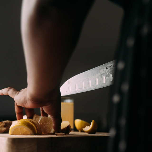 Lifestyle image of JAN Kitchen Knife in Magnetic Box, 18cm