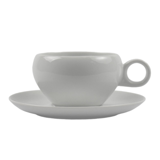 Omada Irregular Porcelain Cup & Saucer angle