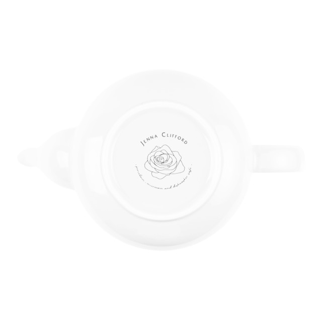 Jenna Clifford Embossed Lines Teapot - Super White angle