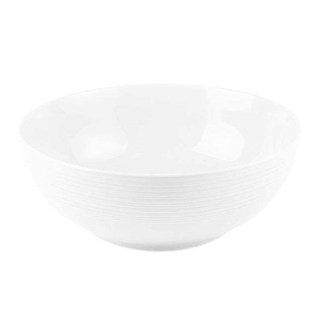 Jenna Clifford Embossed Lines Salad Bowl - Super White