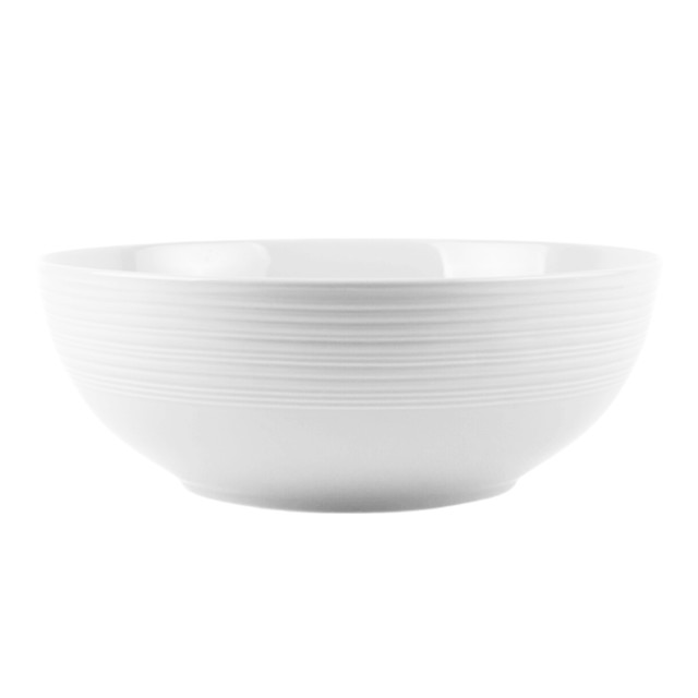 Jenna Clifford Embossed Lines Salad Bowl - Super White angle
