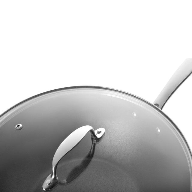 Sagenwolf Titanium Series Non-Stick Wok with Lid, 32cm - Black detail
