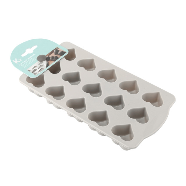Kitchen Inspire Silicone Heart Chocolate Mould, 15-Cup packaging angle