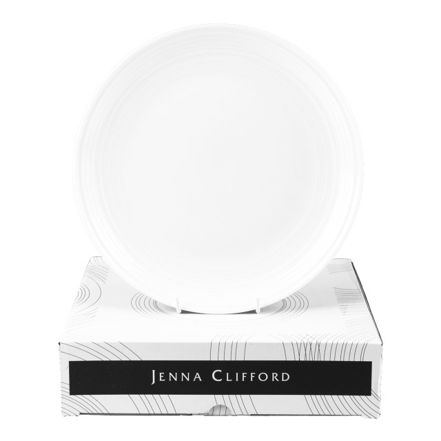 Jenna Clifford Embossed Lines Side Plate, Set of 4 - Super White packaging