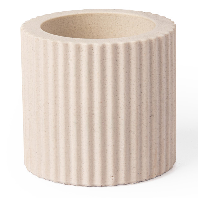 Alkaline Small Ribbed Candle Holder - Nude