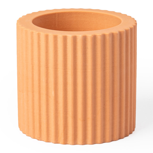 Alkaline Small Ribbed Candle Holder - Apricot Crush