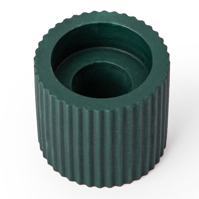 Alkaline Small Ribbed Candle Holder - Rain Forest top view
