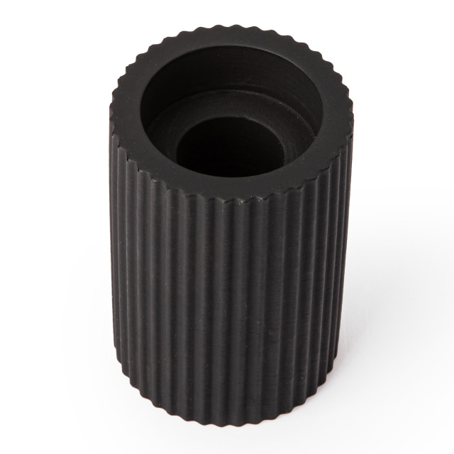 Alkaline Medium Ribbed Candle Holder - Black top view