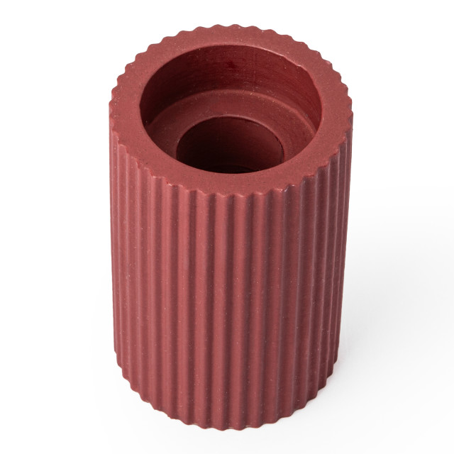 Alkaline Medium Ribbed Candle Holder - Crushed Berry top view