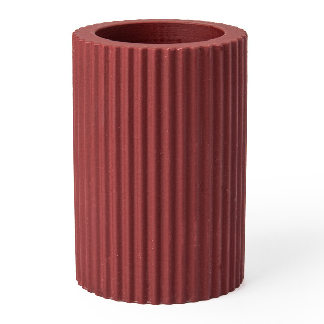 Alkaline Medium Ribbed Candle Holder - Crushed Berry