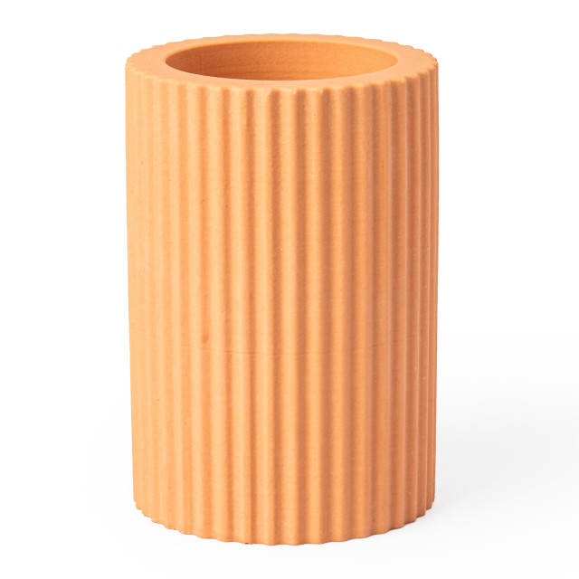 Alkaline Medium Ribbed Candle Holder - Apricot Crush