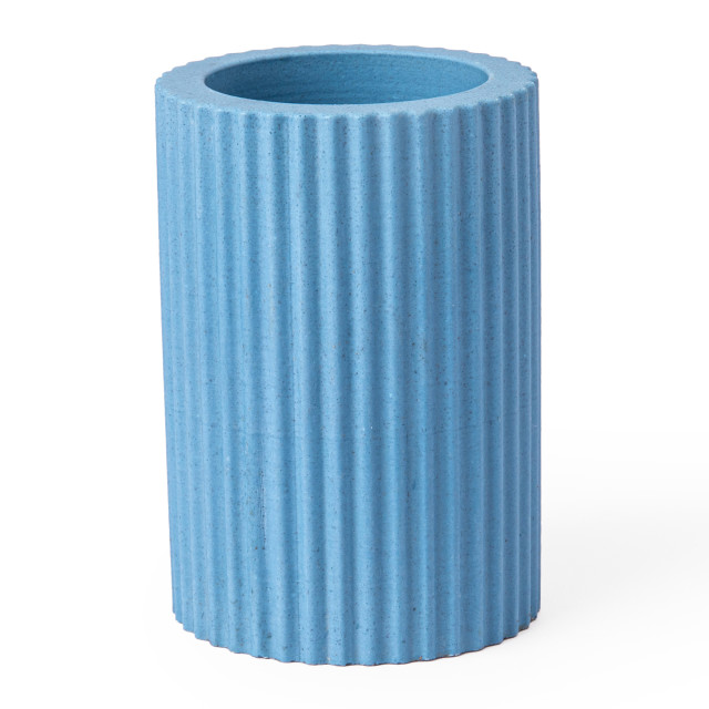 Alkaline Medium Ribbed Candle Holder - Perinial blue