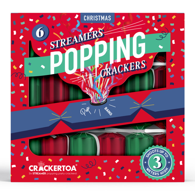 Holly & Ivy Crackertoa Traditional Festive Crackers, Pack of 6