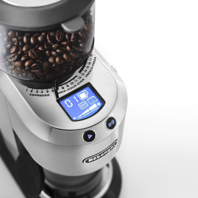 DeLonghi Dedica Conical Burr Grinder with Digital Display, KG521M
