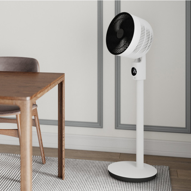 Meaco Sefte 10" Pro Pedestal Fan in the dining room