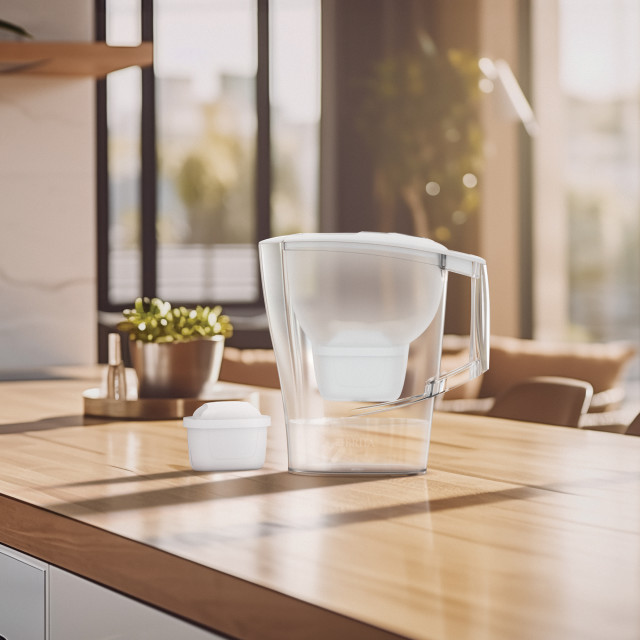 Brita Aluna Water Filter Jug, 2.4L - On a Kitchen Table