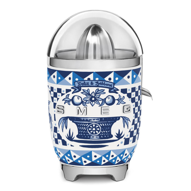 Smeg Blu Mediterraneo Dolce & Gabbana Electric Citrus Juicer Side View