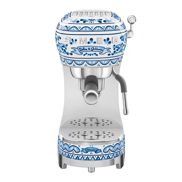 Smeg Blu Mediterraneo Dolce & Gabbana 1350W Manual Espresso Machine Front view 