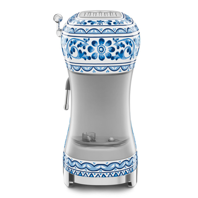 Smeg Blu Mediterraneo Dolce & Gabbana 1350W Manual Espresso Machine back view 