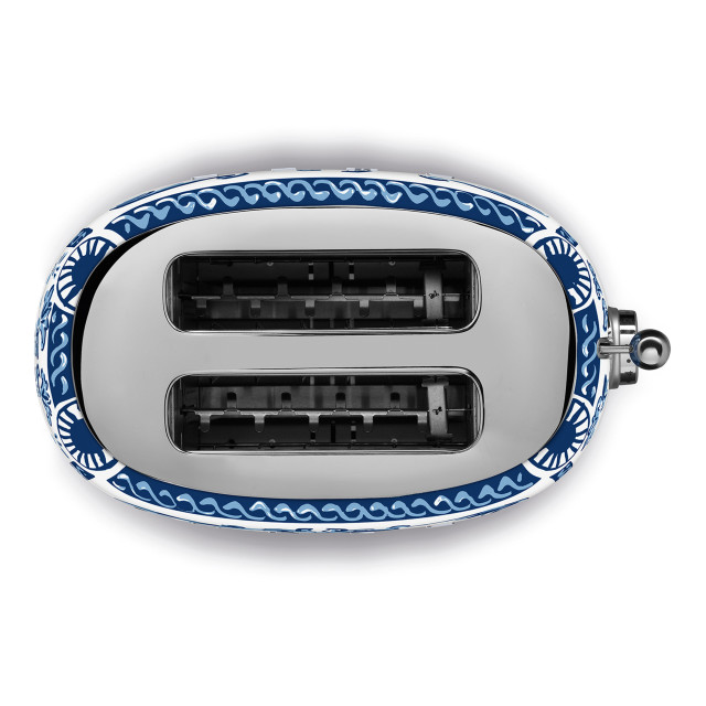 Smeg Blu Mediterraneo Dolce & Gabanna 2-Slice Toaster, 950W Top Down