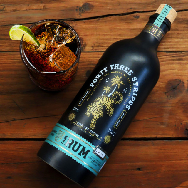 Unit 43 Distilling Company Forty Three Stripes Dark Rum, 750ml