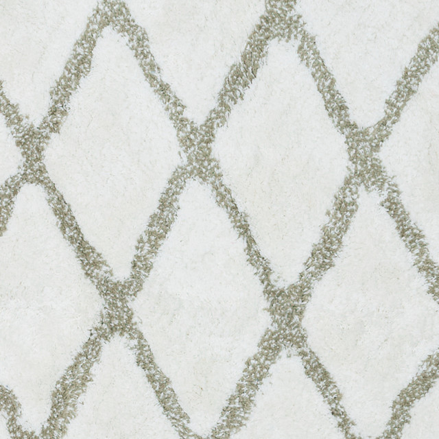 Thread Office Crisscross Shaggy Bathmat, 50cm x 80cm - Shadow Sage close up
