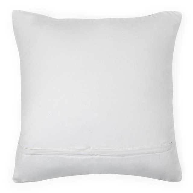 Thread Office Bone Space Yarn Striped Woven Scatter Cushion with Feather Blend Inner, 60cm x 60cm back view