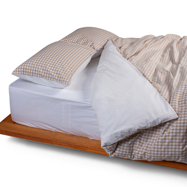 Thread Office Cinnamon Cotton Check Duvet Cover Set