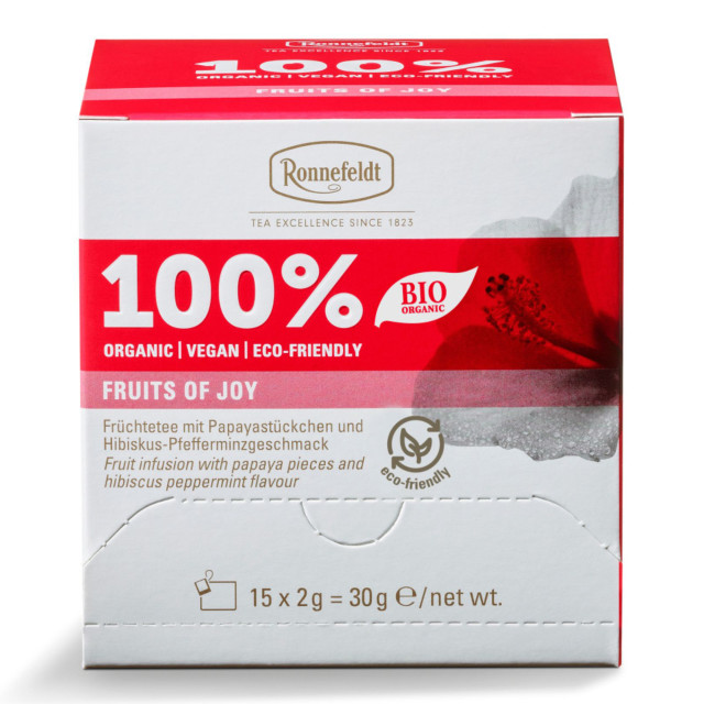 Ronnefeldt 100% Fruits of Joy Tea, 15 Sachets packaging