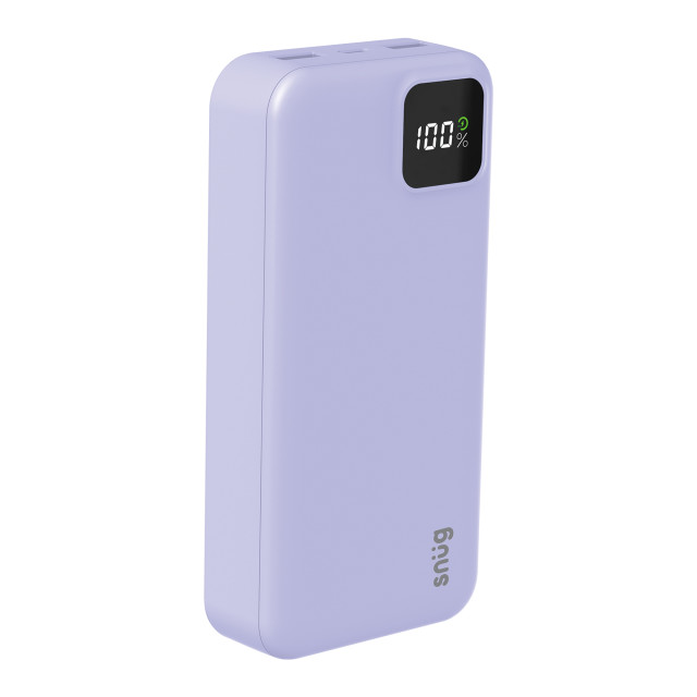 Snug 20000mAh Square Digital Display PD Power Bank - Lavender