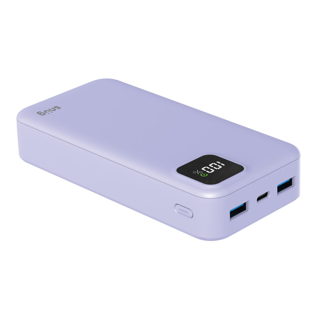 Snug 20000mAh Square Digital Display PD Power Bank - Lavender angle