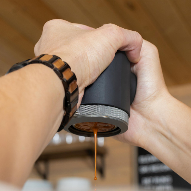 Wacaco Picopresso Portable Espresso Machine with coffee