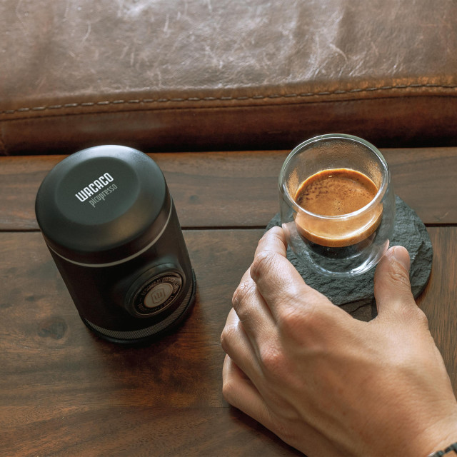 Wacaco Picopresso Portable Espresso Machine with coffee