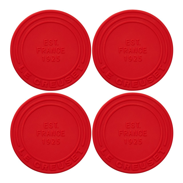 Le Creuset 1925 Coaster, Set of 4 - Cerise