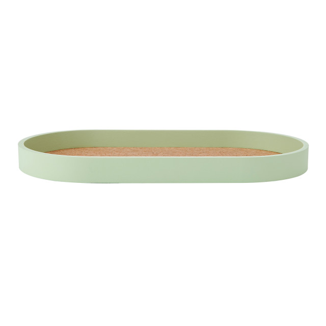 KitchenCraft Idilica Oval Tray with Cork Veneer Base angle