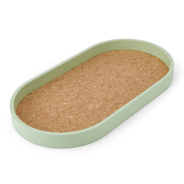 KitchenCraft Idilica Oval Tray with Cork Veneer Base