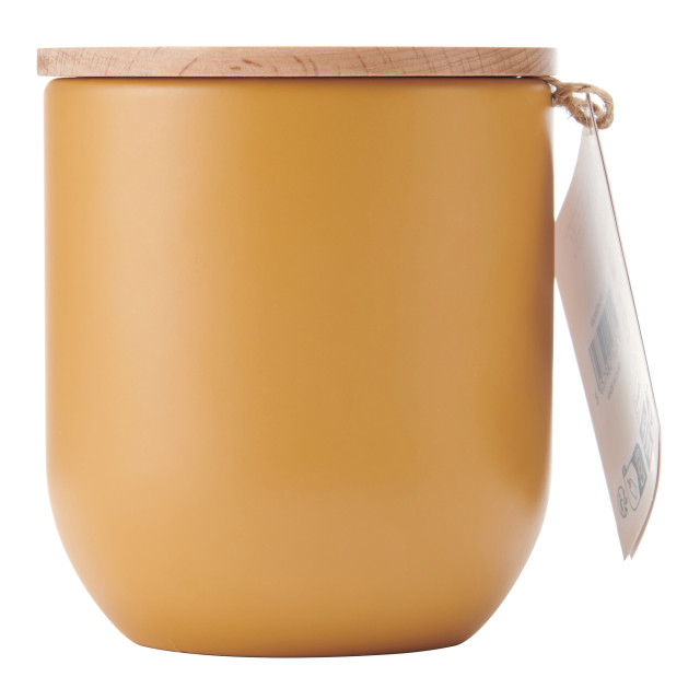 KitchenCraft Idilica Metal Storage Canister, 450ml - Yellow angle