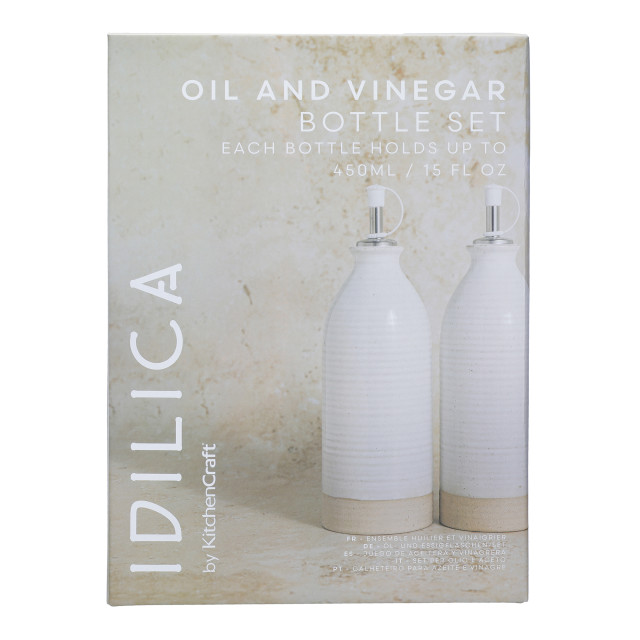 KitchenCraft Idilica Cream Oil and Vinegar Bottles, Set of 2 packaging