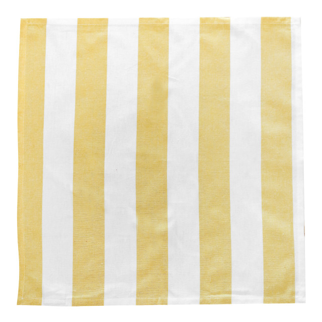 Linen House Revana Stripe Napkins, Set of 4 - Yellow angle