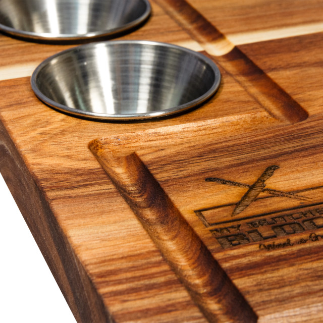 My Butchers Block Steak Board with Knife & 2 Bowls detail