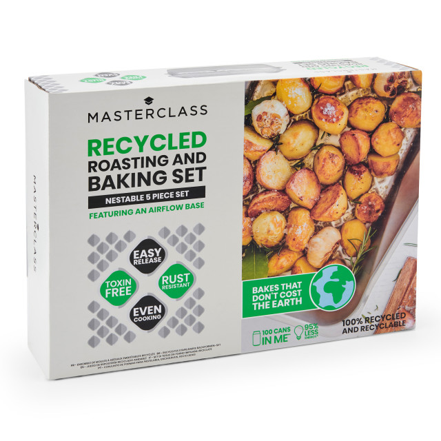 MasterClass Recycled Aluminium Stacking Baking Set, 5-Piece packaging