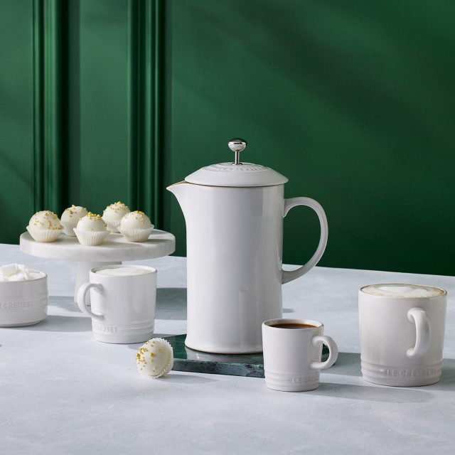 white Le Creuset Stoneware Cappuccino Mug, 200ml