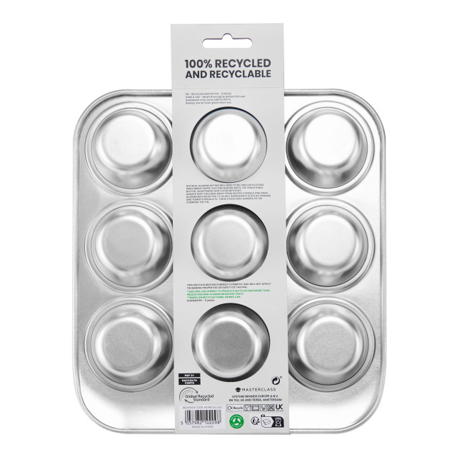 MasterClass Recycled Aluminium Muffin Tin, 9-Cup angle