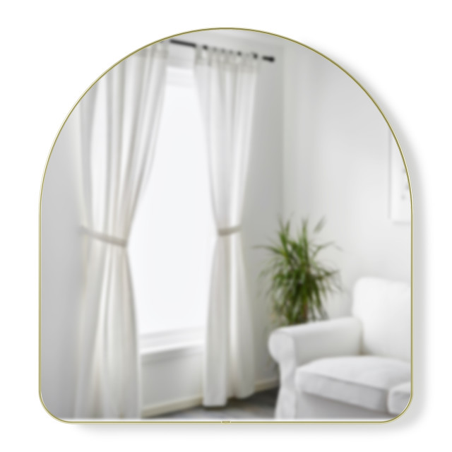 Umbra Hubba Arched Mirror - Brass Front View