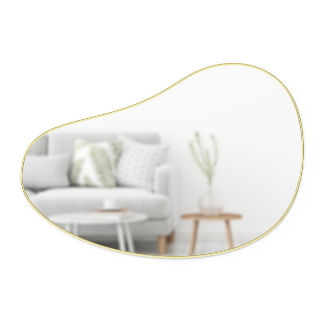 Umbra Hubba Pebble Mirror - Brass Front View