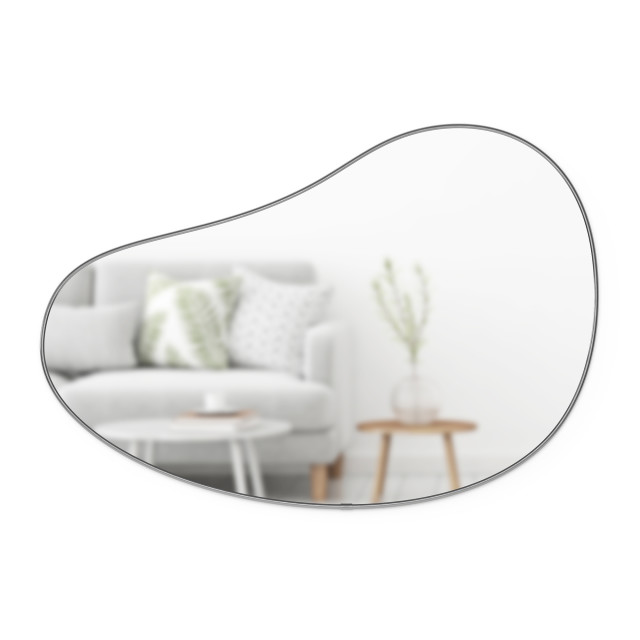 Umbra Hubba Pebble Mirror - Metallic Titanium Front View