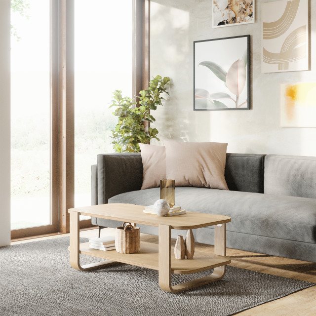 Umbra Bellwood Coffee Table - Natural In A Living Room
